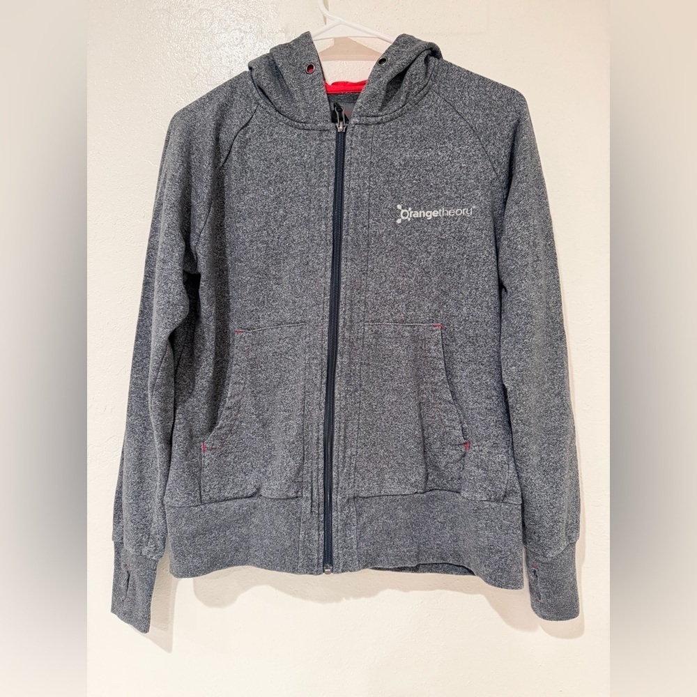 Orange Theory Gray Zip-Up Hoodie Sweater size S
